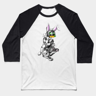 Bobtail BunnyCat: Salt & Pepper (White) Baseball T-Shirt